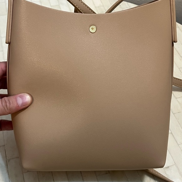 Samara Small Tan Crossbody Bucket Bag - Picture 2 of 11